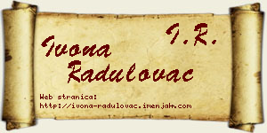 Ivona Radulovac vizit kartica